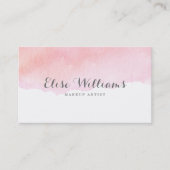 Roze Waterverf Visitekaartje (Voorkant)