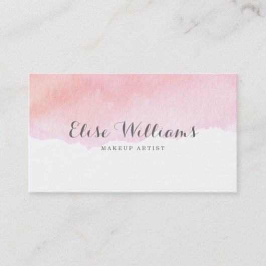 Roze Waterverf Visitekaartje (Voorkant)