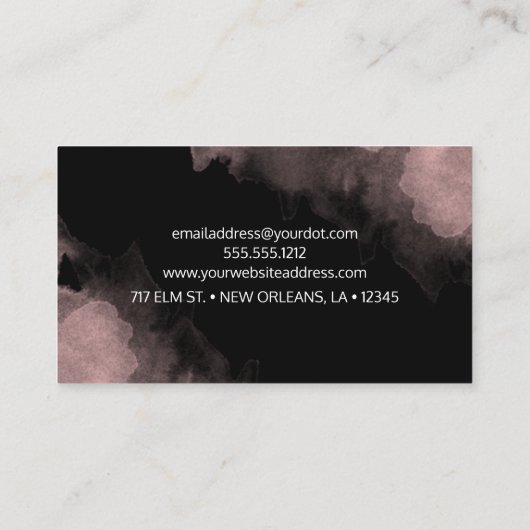 Roze Waterverf Visitekaartje (Achterkant)