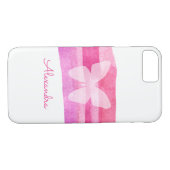 Roze Waterverf vlinder gepersonaliseerd Case-Mate iPhone Case (Achterkant (Horizontaal))