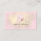 roze waterverf vlinder logo visitekaartje (Voorkant)