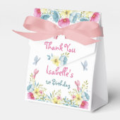 Roze Waterverf Vlinders Bloemen Verjaardag Bedankdoosjes (Voorkant Zijde)