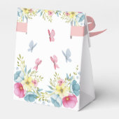 Roze Waterverf Vlinders Bloemen Verjaardag Bedankdoosjes (Achterkant)