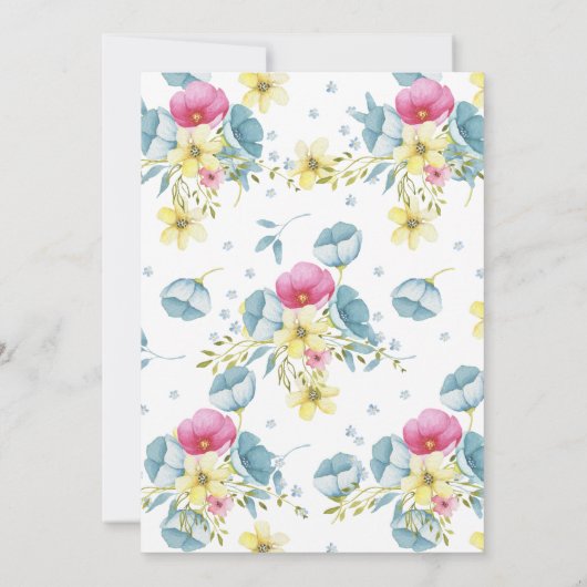 Roze Waterverf Vlinders Bloemen Verjaardag Bedankkaart (Achterkant)