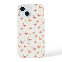 Roze Waterverf Vlinders Phonehoes - Boho Bloemen