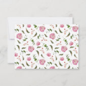 Roze Waterverf Vloeiend RSVP-Kaart RSVP Kaartje (Achterkant)