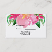 Roze Waterverf Vloerbloem Verwijs een vriend Aanbevelingskaartje (Achterkant)