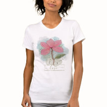 Roze Waterverf Vloerliefde T-shirt