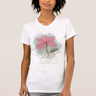 Roze Waterverf Vloerliefde T-shirt