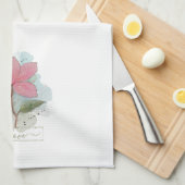 Roze Waterverf Vloerliefdeskeukenhanddoeken Theedoek (Quarter Fold)