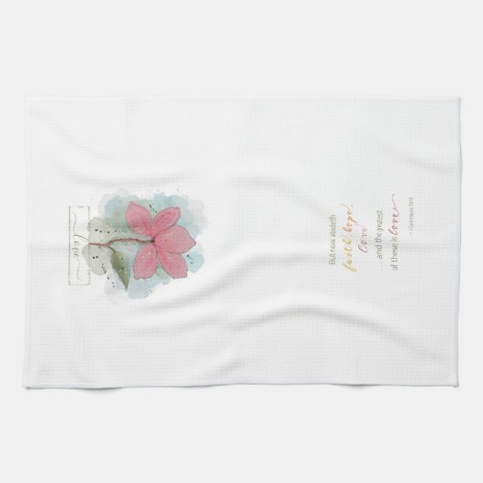 Roze Waterverf Vloerliefdeskeukenhanddoeken Theedoek (Horizontaal)