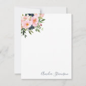 roze Waterverf Vloerscript naam Notitiekaartje (Voorkant)