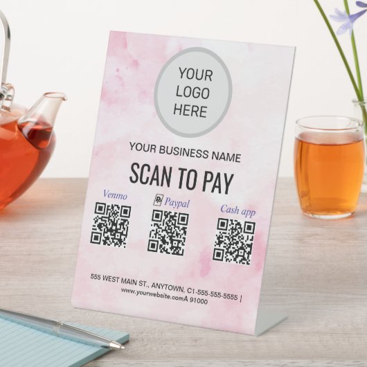 Roze Waterverf voetstuk Reclamebord Met Voetstuk (Insitu)