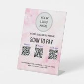 Roze Waterverf voetstuk Reclamebord Met Voetstuk (Voorkant)