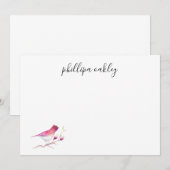  roze Waterverf Vogelspeciaal gepersonaliseerd vla (Voorkant / Achterkant)