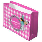  Roze Waterverf Vogelzuster Moederdag Groot Cadeauzakje (Voorkant Gekanteld)