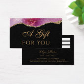 Roze waterverf vonk op Black Gift Kaart (Bureau)