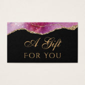 Roze waterverf vonk op Black Gift Kaart (Voorkant)