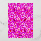 Roze waterverf voor de vervaardiging van bloembrui folie uitnodiging (Achterkant)