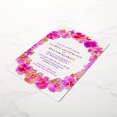 Roze waterverf voor de vervaardiging van bloembrui folie uitnodiging (Gedraaid)