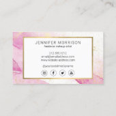 Roze Waterverf voor glam Script met Faux Gold Dust Visitekaartje (Achterkant)