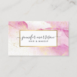 Roze Waterverf voor glam Script met Faux Gold Dust Visitekaartje