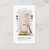 Roze Waterverf Vooraan Deeg Real Estate Agent Visitekaartje (Voorkant)