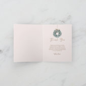 Roze Waterverf voordeur & grote dank Bedankkaart (Binnen)