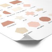 Roze Waterverf Vormen Klaslokaal Decor Poster (Hoek)