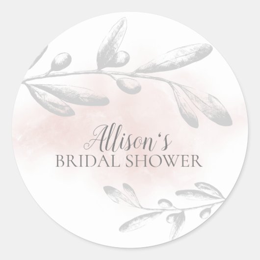  Roze Waterverf Vrijgezellenfeest Envelope Seal Ronde Sticker (Voorkant)