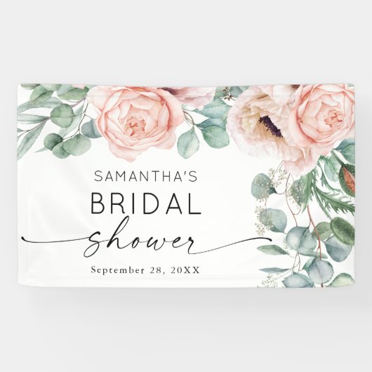 Roze Waterverf Vrijgezellenfeest Spandoek (Horizontaal)