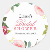 Roze Waterverf Vrijgezellenfeest Sticker (Voorkant)