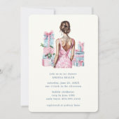 Roze Waterverf Vrijgezellenfeest Trouwdouche Kaart (Voorkant)