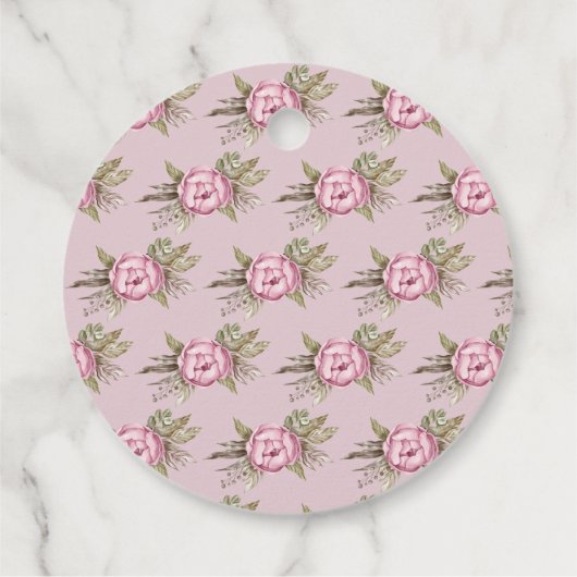 Roze Waterverf wandelwagen Het is een meisje Baby  Bedankjes Labels (Achterkant)