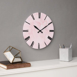Roze Waterverf wandklok