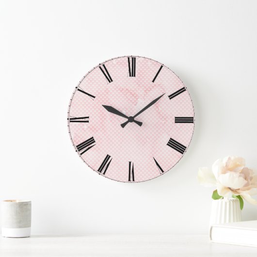 Roze Waterverf wandklok (Huis)