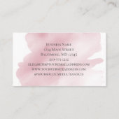 Roze Waterverf Was plastic achtergrond Moderne Visitekaartje (Achterkant)