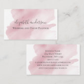 Roze Waterverf Was plastic achtergrond Moderne Visitekaartje (Voorkant / Achterkant)