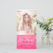 Roze Waterverf Was Valentijnsdag Fotokaart Feestdagenkaart (Staand voorkant)