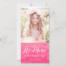 Roze Waterverf Was Valentijnsdag Fotokaart Feestdagenkaart