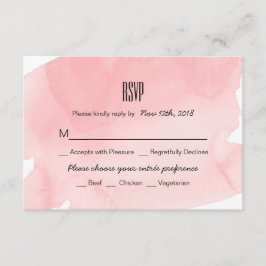 Roze Waterverf Wash Bruiloft RSVP Kaart
