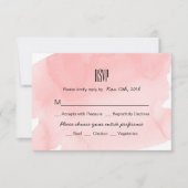 Roze Waterverf Wash Bruiloft RSVP Kaart (Voorkant)