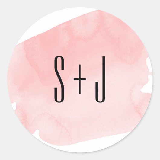 Roze Waterverf Wash Bruiloft Sticker (Voorkant)