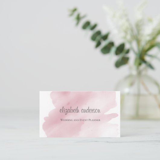 Roze Waterverf Wash Splash QR Code Vrouwelijk Visitekaartje (Staand voorkant)