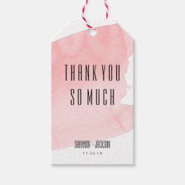 Roze Waterverf Wassen Bruiloft gunst Label Cadeaulabel