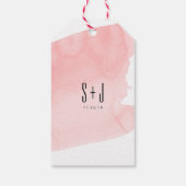 Roze Waterverf Wassen Bruiloft gunst Label Cadeaulabel (Achterkant)