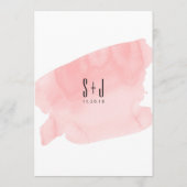 Roze Waterverf Wassen Bruiloft Menu (Achterkant)