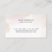 Roze Waterverf Wassen Minimaal Logo Visitekaartje (Achterkant)