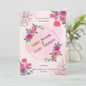 Roze Waterverf Weddenschap Kaart (Staand voorkant)