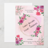 Roze Waterverf Weddenschap Kaart (Voorkant / Achterkant)